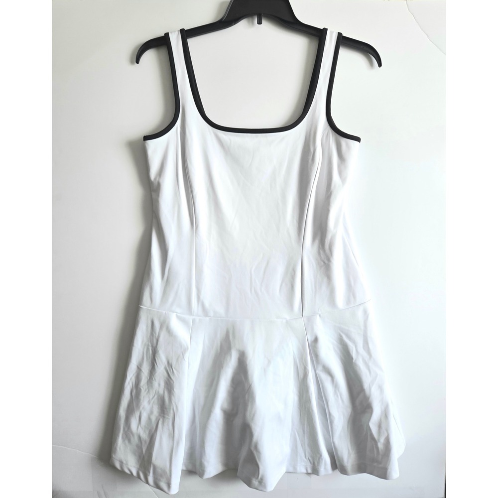 J. Crew White Mini Dress with Black Trim Accents